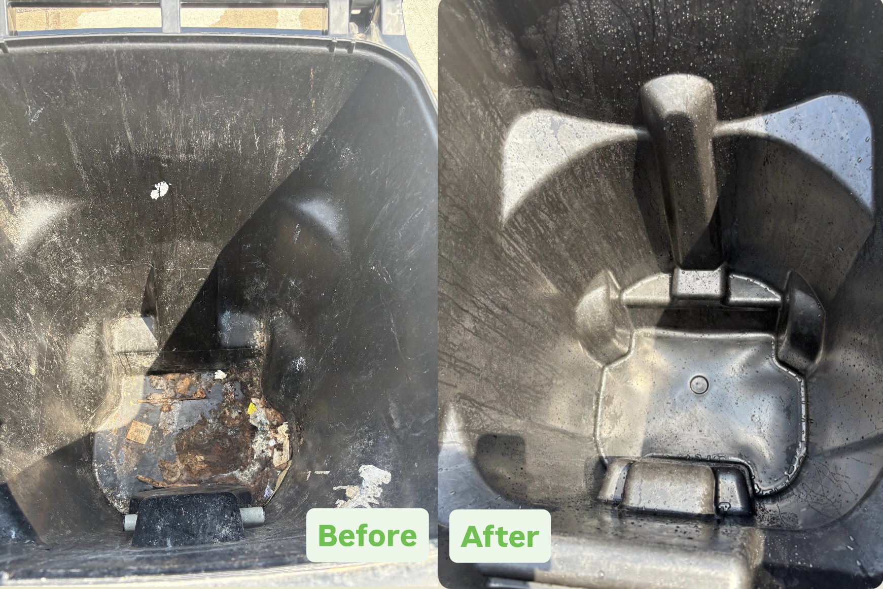 Bin cleaning before and after example 2
