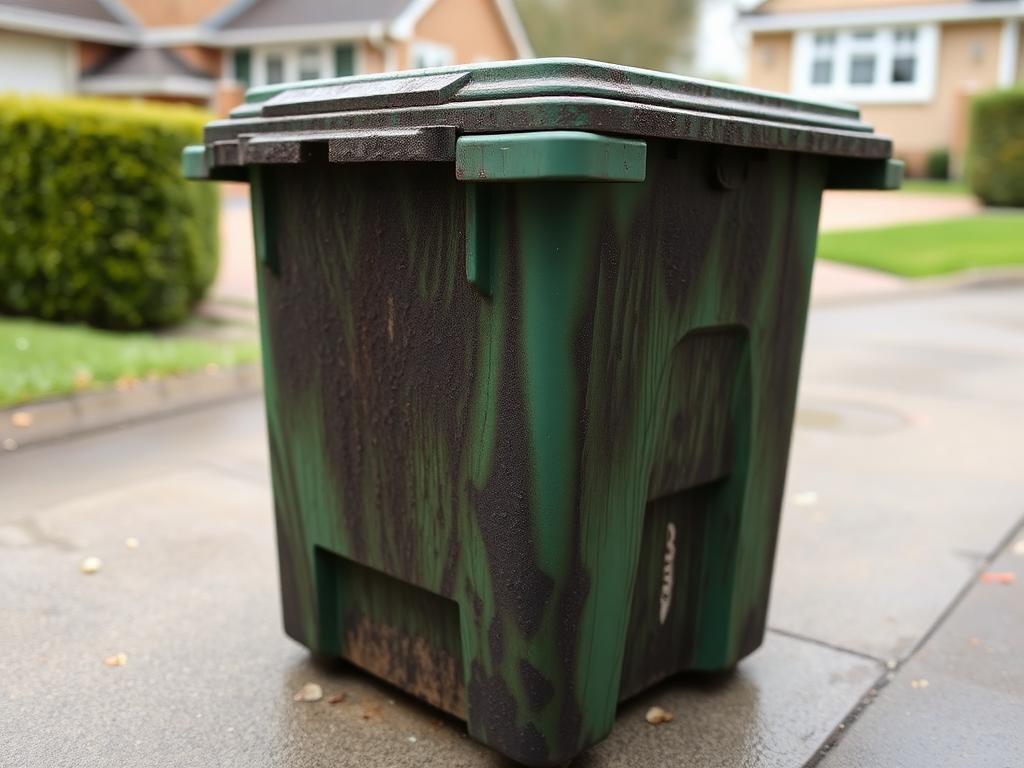 Dirty bin before cleaning